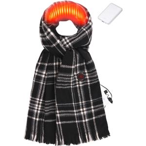 Heated Scarf for Women and Men With Portable Rechargeable Battery, Electric Neck Scarf for Cold Weather Winter (Classic Black)