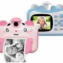 Instant Printing Camera for Kids with Color Pens- Kids Selfie Camera. Image and Video Recorder, 12MP Photo Shooting, 180-Degree Rotating Feature. Gift for Ages 5, 6, 7, 8, 9, 10 (Blue)