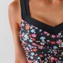 B2prity Tankini Swimsuits for Women Tummy Control Two Piece Modest Bathing Suits Floral Skirt Top with Boyshorts (M)