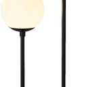Henn&Hart 69" Modern 2-Light Floor Lamp, Black