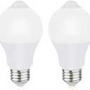 Motion Sensor Light Bulbs for Outdoor Indoor, 9W A19 Motion Detector Led Bulb, 60 Watt Equivalent, E26 800lm 5000K Daylight, Dusk to Dawn Motion Activated Security Lights for outside, Inside (2 Pack)
