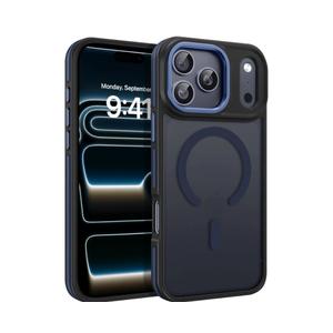 BENTOBEN Magnetic for iPhone 17 Pro Max Case 2025 [Compatible with Magsafe] [Military-Grade Protection] Matte Women Men Anti-Slip Shockproof Bumper Phone Cases for 17 Pro Max 6.9", Deep Blue/Black