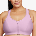 Glamorise Women's Plus Size Zip Up Front-Close Sports Bra Wirefree 40D