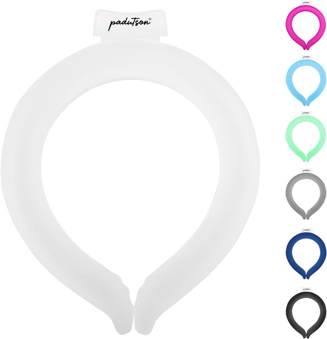 Neck CoolingTube, Reusable Ice Coolers Wearable Body CoolingProducts, Neck Coolers for HotWeather (White)