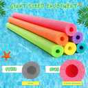 Hollowfly 6 Pack Jumbo Pool Noodles Swimming Floating Foam Tube Extra Large Hollow Bright Swimming Pool Noodles Bulk Heavy Duty for Adults(Multi Colors,55 x 3.5 Inch)
