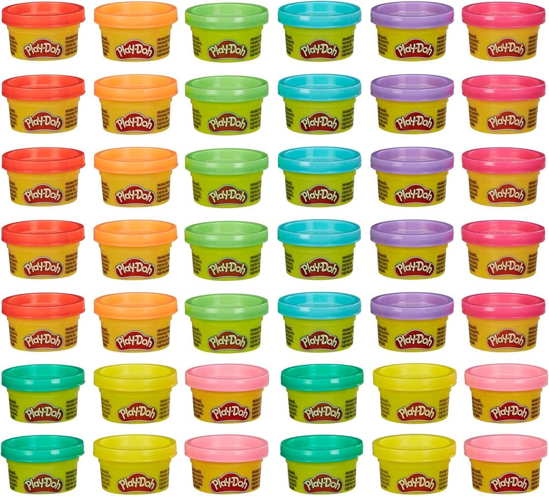 Play Doh Bulk Handout 42-Pack of 1-Ounce Modeling Compound Cans, Back to School Gifts, Prizes, & Party Favors, Kids Arts & Crafts, Preschool Toys, Ages 2+