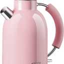 Electric Kettle, ASCOT Glass Electric Tea Kettle 1.5L 1500W Retro Tea Heater & Hot Water Boiler, No Plastic, BPA-Free, Cordless, with Auto Shut-Off and Boil-Dry Protection (Pink)