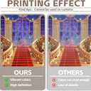 7x5ft Fabric Love Day Wedding Hall Backdrop Glitter Golden Staircase Floral Rose Curtain Photography Background Romantic Party Decorations Photo Booth Banner