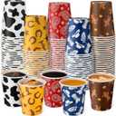 Yaomiao 200 Pcs Western Cowboy Party Disposable Paper Cups Bulk 9 oz Disposable Coffee Paper Cups for Western Cowboy Party Supplies(Cowboy)