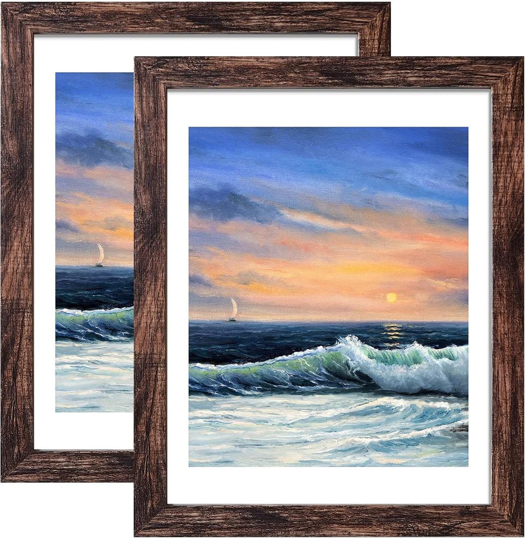 18x24 Frame in Rustic Brown, Gallery Frame for Wall Mounting, 2 Pack