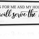 As for Me and My House We Will Serve the Lord Sign: Rustic Family Bedroom Signs Wall Decor Above Bed,Framed Country Wall Plaque Hanging Farmhouse Bible Verse Sign Christian Art Gifts 12" x 40"