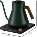 INTASTING Electric Kettles, Gooseneck Electric Kettle, 1 Temperature Control, Stainless Steel Inner, Quick Heating, for Pour Over Coffee, Brew Tea, Boil Hot Water, 0.9L Hunter Green