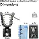 HITORHIKE ATV Gun Rack 3 Adjustable Levels Clamp-on Gun Mount Holder 3 for ATV/UTV/Boat/Bicycle/Motorcycle/Golf Cart Holds Bows/Axes/Shovels/Rifles