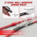 RED WOLF 20PCS 6 AWG-5/16 Marine Grade Wire Lugs, Tinned Copper Ring Terminal Connectors Ends W/3:1 Dual Wall Adhesive Heat Shrink Tubing, Heavy Duty Anti-Rust Battery Cable Ends