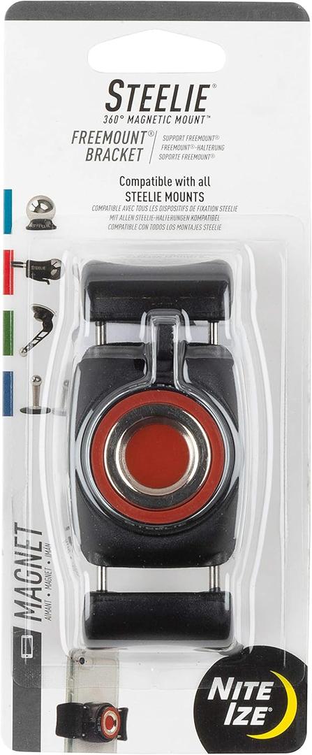 Nite Ize STF-01-R7 Original Steelie FreeMount Bracket - Additional FreeMount for Steelie Magnetic Phone Mounting Systems Black (Small)