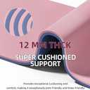 Extra Thick 12mm TPE Exercise Yoga Mat with Strap, 72"L x 24.8"W Non-slip Workout Mat for gymnastics, Pilates, Home, Workout, Gym Floor Fitness