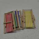 Dollhouse Miniature Furniture Accessories Foldable Wooden Beach Chair Mini Longue Deck Chair Doll House Ornament Kits for DIY Fairy Garden Dollhouse Decoration - Pack of 4