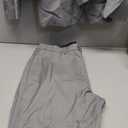 WULFUL Mens Slim Fit Suit One Button 3-Piece Blazer Dress Business Wedding Party Jacket Vest & Pant (Light Grey), Size: 3XL