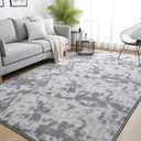 FlyDOIT Large Area Rugs for Living Room Bedroom, 5x8 Ft Tie-Dyed Light Grey Ultra Soft Comfy Thickened Memory-Foam Indoor Carpets, Cozy Modern Floor Rug for Boys Girls Playroom Dorm Nursery Home Dcor