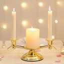 Unity Candle Holder for Wedding Ceremony Set - Romadedi 3 Arm Metal Gold Candle Stand for Pillar Taper Candlestick Unity Candles Centerpiece Decor Bride Reception Anniversary Decoration Gift