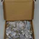 Fecraf 25 Pack Brass Knobs for Cabinets, Antique Dresser Drawers Knobs, Solid Vintage Cabinet Knobs, Single Hole Cabinet Hardware for Refinished Furniture, Diameter 1.18in