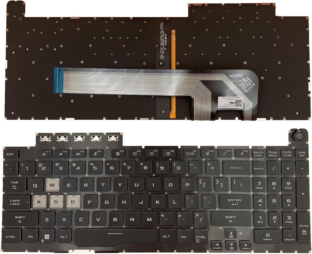 Laptop Replacement US Layout RGB Colorful Backlight Keyboard for ASUS TUF Gaming 8 F15 FX506 FA506 FA506II FX506H FA506Q FX506L FA506H F17 FX706 FX706L FA706U FX706U FA706 661VUS00