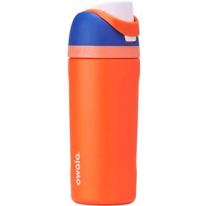 Owala Kids FreeSip Insulated Stainless Steel Water Bottle with Straw for Sports, Travel, and School BPAFree Sports Water Bottle, 16 oz, Blue Citrus
