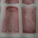 Vintage Glassware Romantic Drinking Glasses - 12 OZ Pink Glassware Embossed Glasses Drinking Set of 6 - Perfect Glass cups for Coffee, Cocktails, and Beverages, Ideal for Gifting