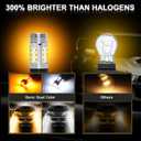 OPP ULITE 3157 Led Bulbs Error Free Canbus Built In Resistor Amber Turn Signal Light White Side Light 12V 360 Luminous 42-Led 2PC Pack Switchback Led Bulb (White Amber 3157 42-SMD)