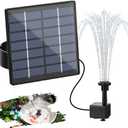 AISITIN Solar Water Pump for Outdoor Features, 2026 Upgraded DIY Fountain Kit With 6 Nozzles, 9.8ft Power Cord, for Bird Bath, Ponds, Garden, Fish Tank Solar Powered Water Fountain Pump