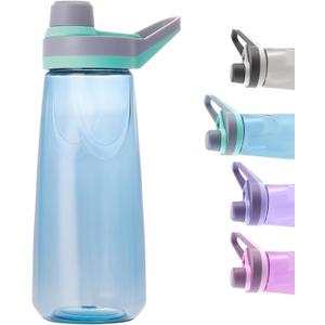 Kerilyn 32oz Clear Water Bottle, Reusable Sports Water Bottle with Handle, Spill-Proof, Leak-Proof Water Bottle for Gym, Hiking, Travel, Blue