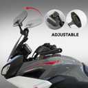 Motorcycle Universal 37cm Windshield Extension Adjustable Clip Wind Deflector for Kawasaki Yamaha Harley Suzuki Buell Triumph Ducati Aprilia Spoiler Windscreen,Smoke