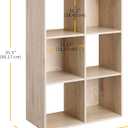 Whitmor 6 Cube Bookcase Storage Organizer, 3 Tier Stackable MDF Bookshelf, Open Storage Display Shelf, Storage Cabinet for Living Room, Bedroom, Home, Office, 23.9" L x 11.7" W x 35.5" H, Sonoma Oak