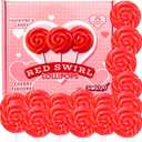 2 x Red Swirl Lollipops, 24 Count Classic Hard Candy Suckers, Individually Wrapped Sweet Treats for Snacking, Parties, Buffets, and Everyday Enjoyment (EXP 09/08/27)