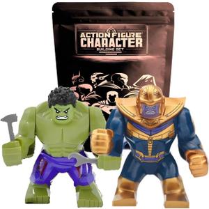 HuIk vs thano s Large Action Figure Toy Set - 2pcs | Compatible with Major Building Block Brands | Great Gift for Kids Toddler Preschool | 3 Inches Tall