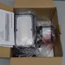 LEPOWER Battery Powered LED Flood Light Outdoor,1500LM Motion Sensor Security Lights, IP65 Waterproof,Wireless Flood Light Battery Operated,3 Head Motion Detector Light for Garage,Yard,Porch(Black)