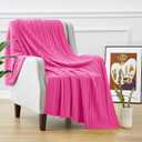 Aormenzy Hot Pink Cable Knit Throw Blankets for Couch Bed Sofa, Acrylic Knitted Blanket, Soft Cozy Throw Blanket, 50" x 60"