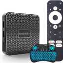 Android TV Box 14.0, Smart TV Box RK3518 Support 2.4G 5.8G WiFi BT 4.0 Ethernet LAN 3D 4K Video Android Box Set Top TV Box, with Mini Backlit Keyboard