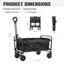 Collapsible Wagon Cart Foldable,Wagon Carts with Wheels Folding,Utility Grocery Lounge for Sand Camping Sports Shopping Outdoor