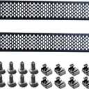 1U Blank Rack Mount Panel, 19 Inch Disassembled Cable Management Panel Spacer W/Brush for Server Network Rack Enclosure Cabinet (2pcs-Venting)