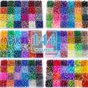 XSEINO About 7200PCS 6mm Glass Beads Bracelet Making Kit,144 Assorted Designs Special Color Series Crystal Floral Pearl Crack Ink Dual Colorful Beads for Bracelet and DIY Crafts and Jewelry Making