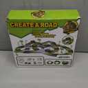 Dinosaur Toys,Create A Dinosaur World Road Race,Flexible Track Playset and 2 pcs Cool Dinosaur car for 3 4 5 6 Year & Up Old boy Girls Best Gift (Green)