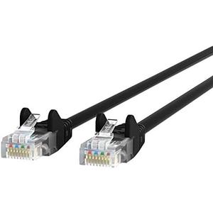 Belkin CAT6 Snagless Ethernet RJ45 M/M Patch Cable for Connecting to LANs or Internet for Use with 100-1000BASE-T Networks, 2m Length, Black (A3L980BT02MBLKS)