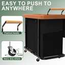 230L (60 Gal) Extra Large Fashion Laundry Sorter 3 Section with Lid, Rolling Laundry Basket Hamper with Handle, Laundry Organizer Storage Cart with Sturdy Metal Frame for Laundry Room, Hotel, Black
