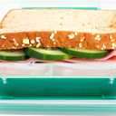 Sandwich Container: 1 Pack Reusable, BPA Free Plastic Food Storage with Snap-Off, Vegetable Container, Sandwich Container With Leak-Proof Lid: *Colors Vary
