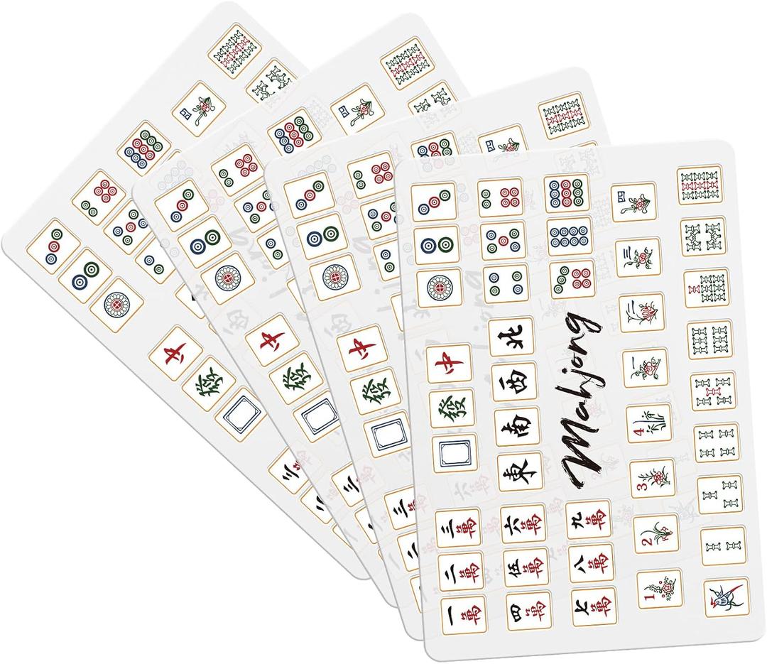 Seenelling 4 Pcs Mahjong Tile Mixer Shuffler, Mahjong Accessories for American Players, Plastic Shuffling Mixing Tiles Tool, Ideal Gift for Game Night, Mother's Day, Graduation (Classic Style)