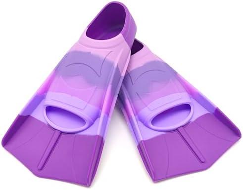 Gugmoy Kids Swim Fins,Comfortable Silicone Flippers for Swimming and Diving,Size Suitable Beginners Kids Girls Boys Adults M