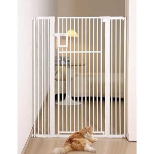 No Pawblems Upgraded 55" Extra Tall Pet Gate for Cat, 29-43" Auto Close Cat Gate for Doorways/ Stairs/ Hallways