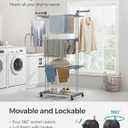 SONGMICS Clothes Drying Rack Stand 4-Tier, Foldable Laundry Drying Rack 68.1-Inch Tall, Steel, Rolling Clothes Horses Dryer Rack, Easy to Assemble, Indoor Outdoor Use, Dove Gray ULLR701G01
