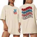 Women America Oversized T Shirt 4th of July Shirts USA Tees American Proud Short Sleeve Top Blouse (Large)